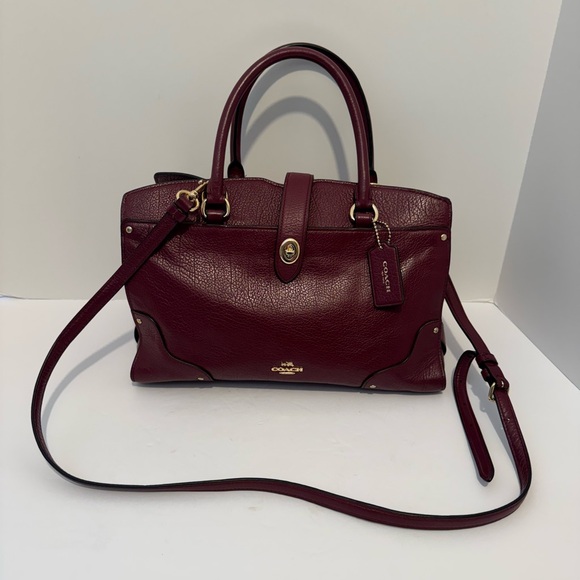 Coach Mercer Satchel Shoulder Bag Model 25019E in Grain Leather Burgundy